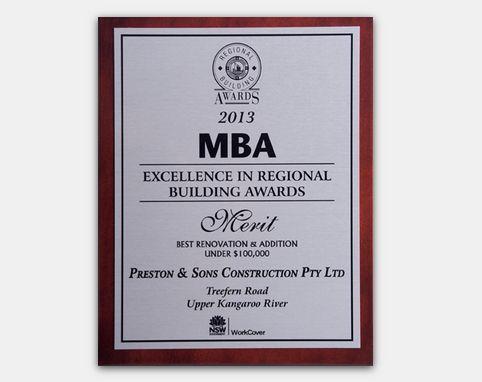 MBA 2013 - Excellence in Regional Building Awards